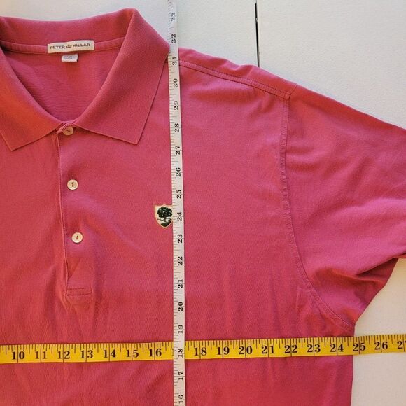 Peter Millar Golf Polo Mens XL Pink Short Sleeve Hidden Creek NJ Crest Preppy - Picture 9 of 9